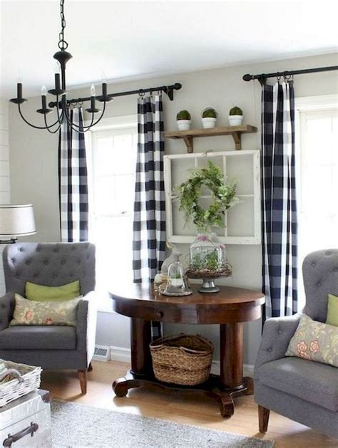 33 Stunning Farmhouse Living Room Curtains Design Ideas And