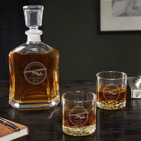 aviator custom argos decanter and buckman glasses perfect for etsy whiskey decanter set