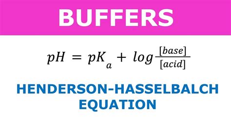 Buffers Henderson Hasselbalch Equation Equilibrium YouTube