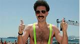 Baron cohen tries to work around this by adopting bonkers disguises: Sacha Baron Cohen offers to pay tourists' 'Borat mankini' fine