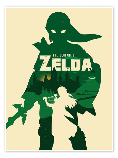 Wandbild „the Legend Of Zelda Von Golden Planet Prints Posterloungede
