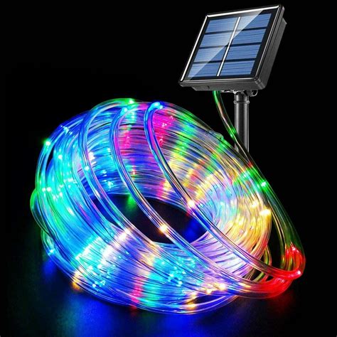 Home And Garden Solar Powered Led Rope Fairy String Lights Tube Strip
