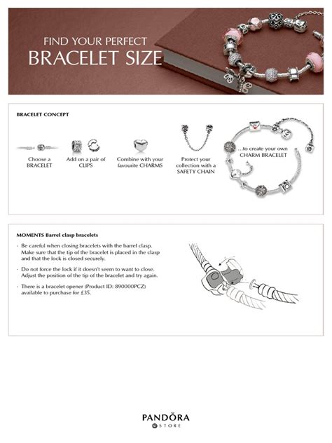 Pandora Bracelet Size Guide A4 Uk 2013 Screen Pdf Bracelet