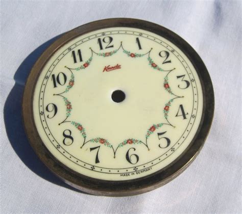 Vintage Enamel Hand Painted Clock Face For Upcycling