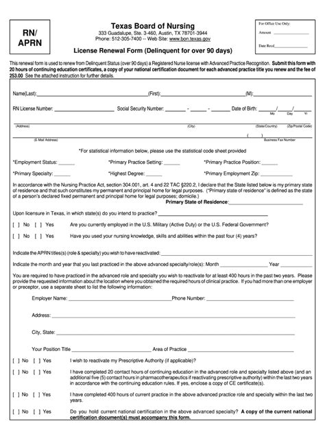 Texas Board Of Nursing License Verification Fill Online Printable