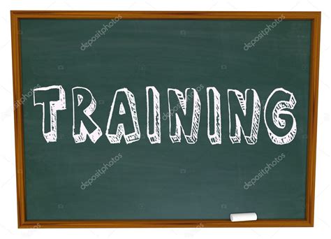 Training Word On Chalkboard Get Trained In New Skills — Stock Photo