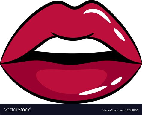 female bright glossy lips royalty free vector image