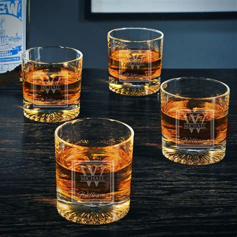 oakhill personalized churchill bourbon glasses set of 4