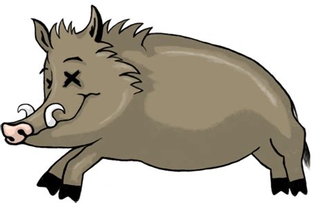 Wild Boar Common Warthog Clip Art Cartoon Drawing Pig Silhouette Png