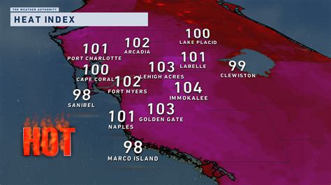 Heat Indices To Exceed 100° Tuesday Across Sw Florida