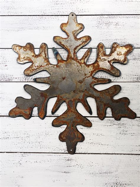 Snowflake 4 Rusty Rustic Metal Snowflake Make Your Own Sign T