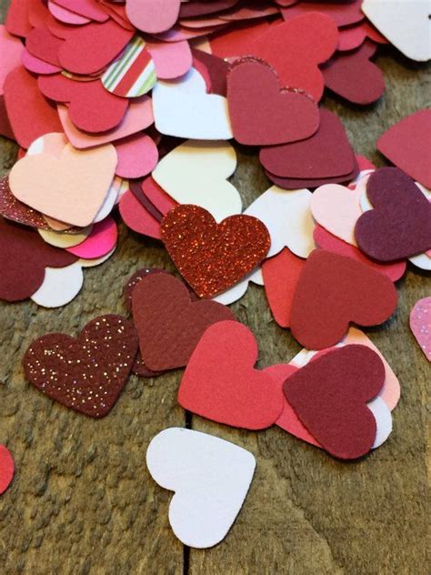 Red Heart Wedding Confetti Bridal Shower Decor Valentines Valentine