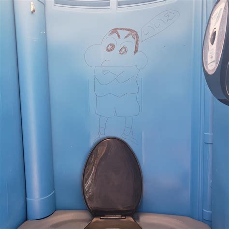 Shin Chan Graffiti Found In A Porta Potty Rpics