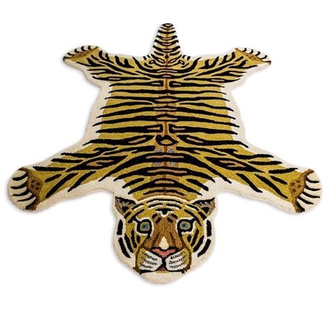 High Quality Hand Tufted Small Tiger Wool Rug Available In Two Sizes