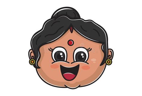Vector Cartoon Illustration Of Indian Aunty Stock Vector Illustration