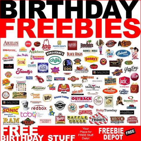 2019 Birthday Freebies Free Birthday Stuff Free Birthday Food