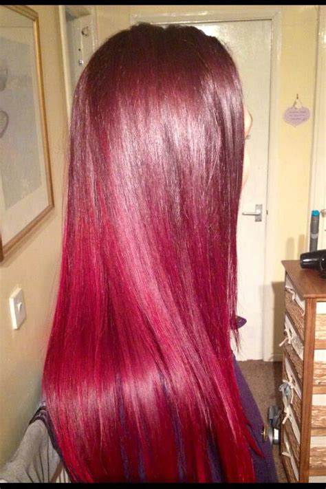 Red Dip Dye Hair Cool Hair Color Long Hair Styles