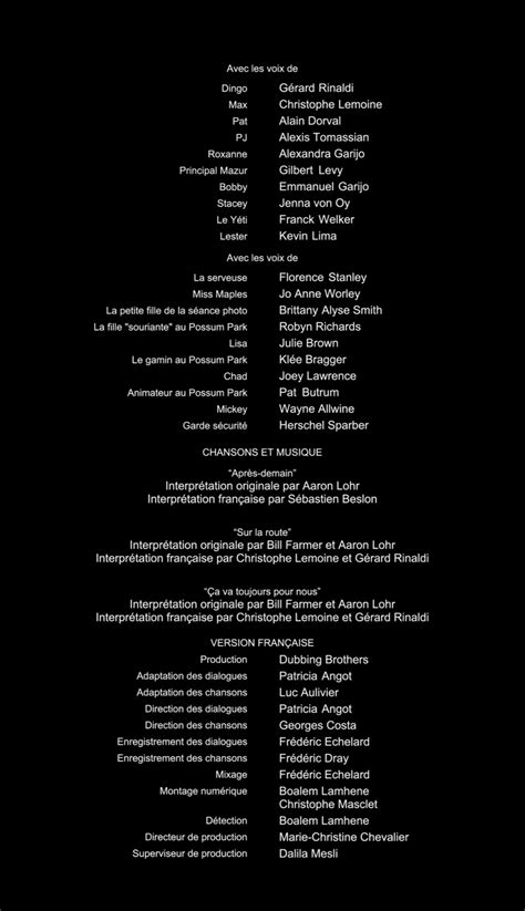 Image - A Goofy Movie French Credits.png | Voice Acting Wiki | Fandom ...