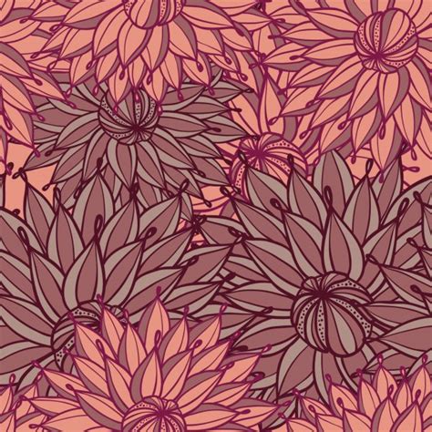 Vector Seamless Pattern From Pink And Grey Lilies Stock Vector Image By