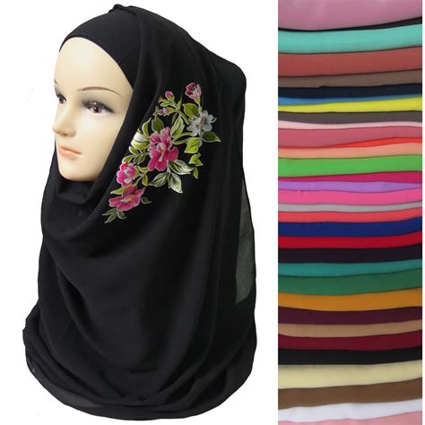 Floral Print Muslim Chiffon Womens Hijab Head Scarf Shawl Wrap In Women