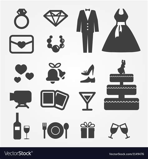 Below are some of the best wedding icon sets that you can download and add to your design arsenal. Wedding icons Royalty Free Vector Image - VectorStock