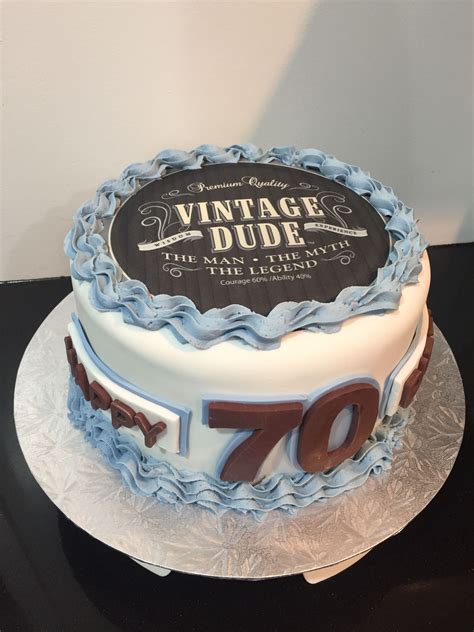Vintage Dude 70th Cake 70th Birthday Cake Vintage Birthday Cakes