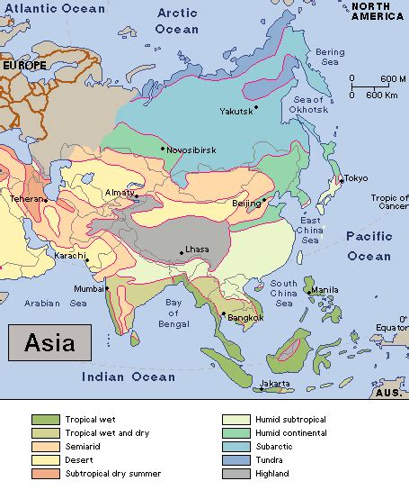 Climate Map Of Asia Free Printable Maps