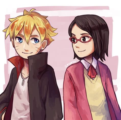 Naruto Son And Sasuke And Sakuras Daughter Boruto Uzumaki And Sarada