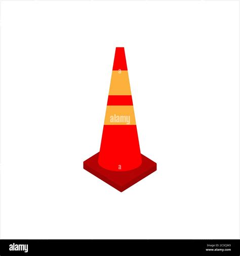 Cone Construction Barrier Icon Traffic Cone Vector Art Illustration