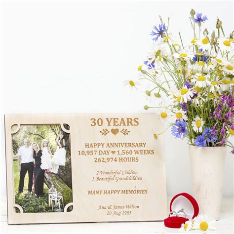 30th Wedding Anniversary Personalised Photo Frame By Wooden Toy Gallery