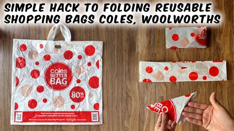 Simple Hack To Folding Reusable Shopping Bags Coles Woolworths Youtube