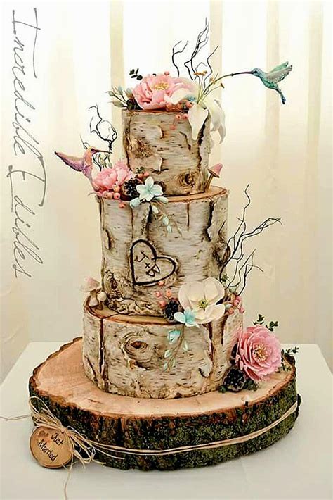 Simple Rustic Theme Wedding Cake