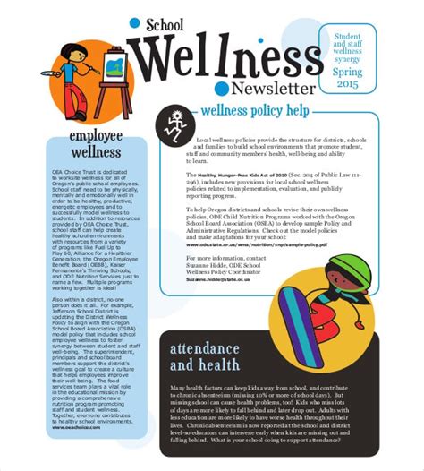 Wellness Newsletter Templates