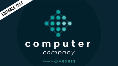 Computer Company Logo With Nodes Vector Download