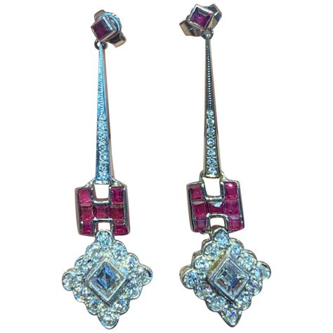 Victorian Ruby And Diamond Earrings At 1stdibs