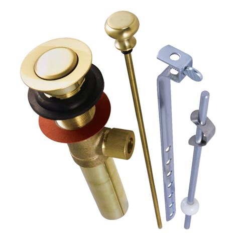 Kingston Brass Pop Up Bathroom Sink Drain With Overflow Brushed Brass Hkb2007 The Home Depot