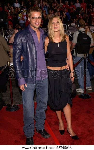 Actress Jennifer Aniston Actor Husband Brad Foto Stock 98745014
