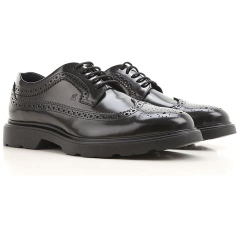 The upper part of these quality all black shoes/all black sneakers. Hogan Leather Lace Up Shoes For Men Oxfords in Polished ...