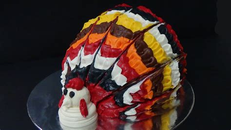 In a large bowl, prepare cake mixes according to package instructions. thanksgiving turkey cake - YouTube