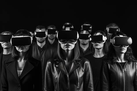 Premium Ai Image A Group Of People Wearing Virtual Reality Headsets