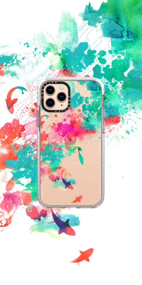 An Iphone Case With Colorful Paint Splattered On It