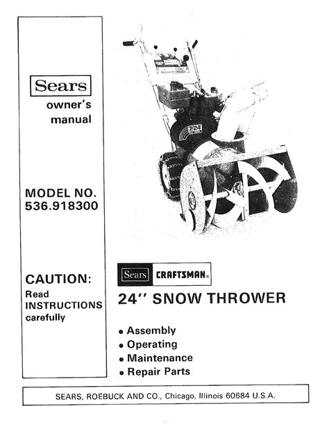 Craftsman Snowblower Manual 24 Inch