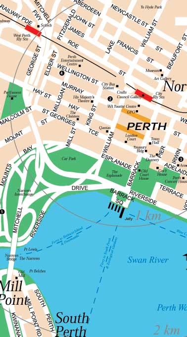 Perth Map Perthcitytouristcom