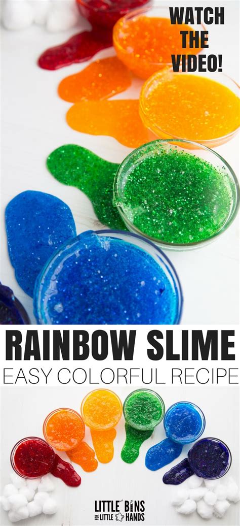 Easy To Make Rainbow Glitter Slime Little Bins For Little Hands