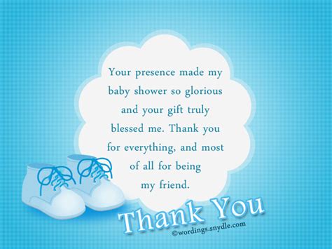 Especially, i appreciate and thank you for being there and supporting me. Thank You Messages for Baby Shower Messages And Gifts ...