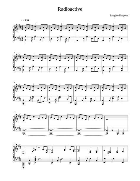 Browse our 51 arrangements of radioactive. sheet music is available for piano, voice, guitar and 45 others with 28 scorings and 9 notations in 22 genres. Imagine Dragons: Radioactive Sheet music (Solo) | Musescore.com