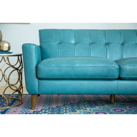 20 Turquoise Blue Leather Couch