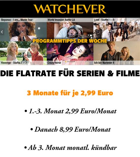 Watchever Mit Aktionsangebot Ersten 3 Monate Für Jeweils 299 Euro