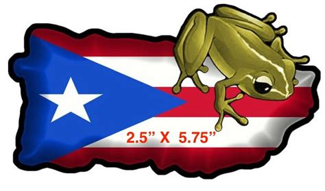 PUERTO RICO FLAG Island Map With Coqui Sticker Decal Etsy Puerto