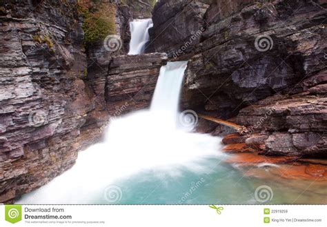 Waterfalls In Glacier National Park Stock Image Image Of Flowing